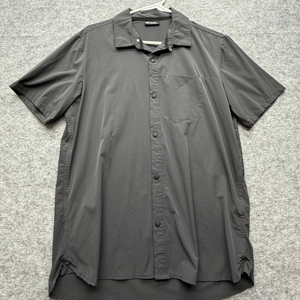 The North Face Shirt Men M FlashDry Stretch Nylon Grey Solid Button Down